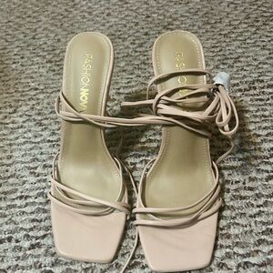Fashion Nova Women's Blush Strappy Heels